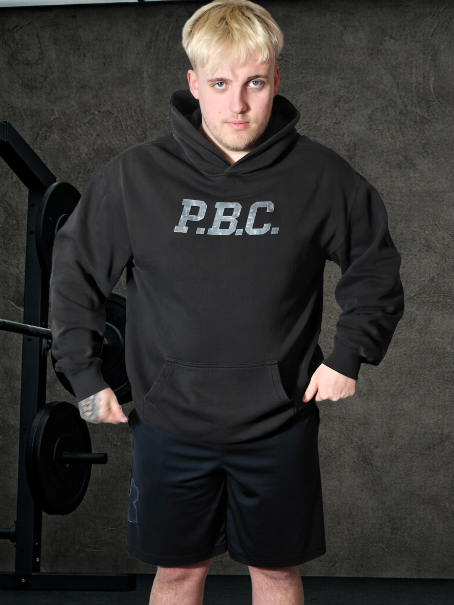 PUMPIFY BODYBUILDING CLUB Oversized Faded Hoodie