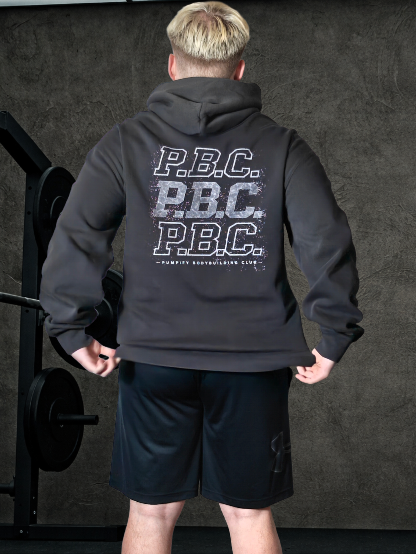 PUMPIFY BODYBUILDING CLUB Oversized Faded Hoodie