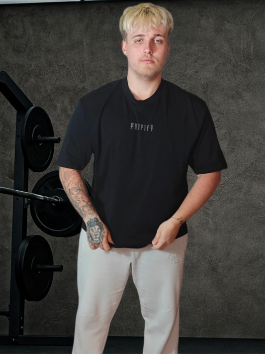 PUMPIFY BODYBUILDING CLUB Oversized Boxy Gothic Arm Tee