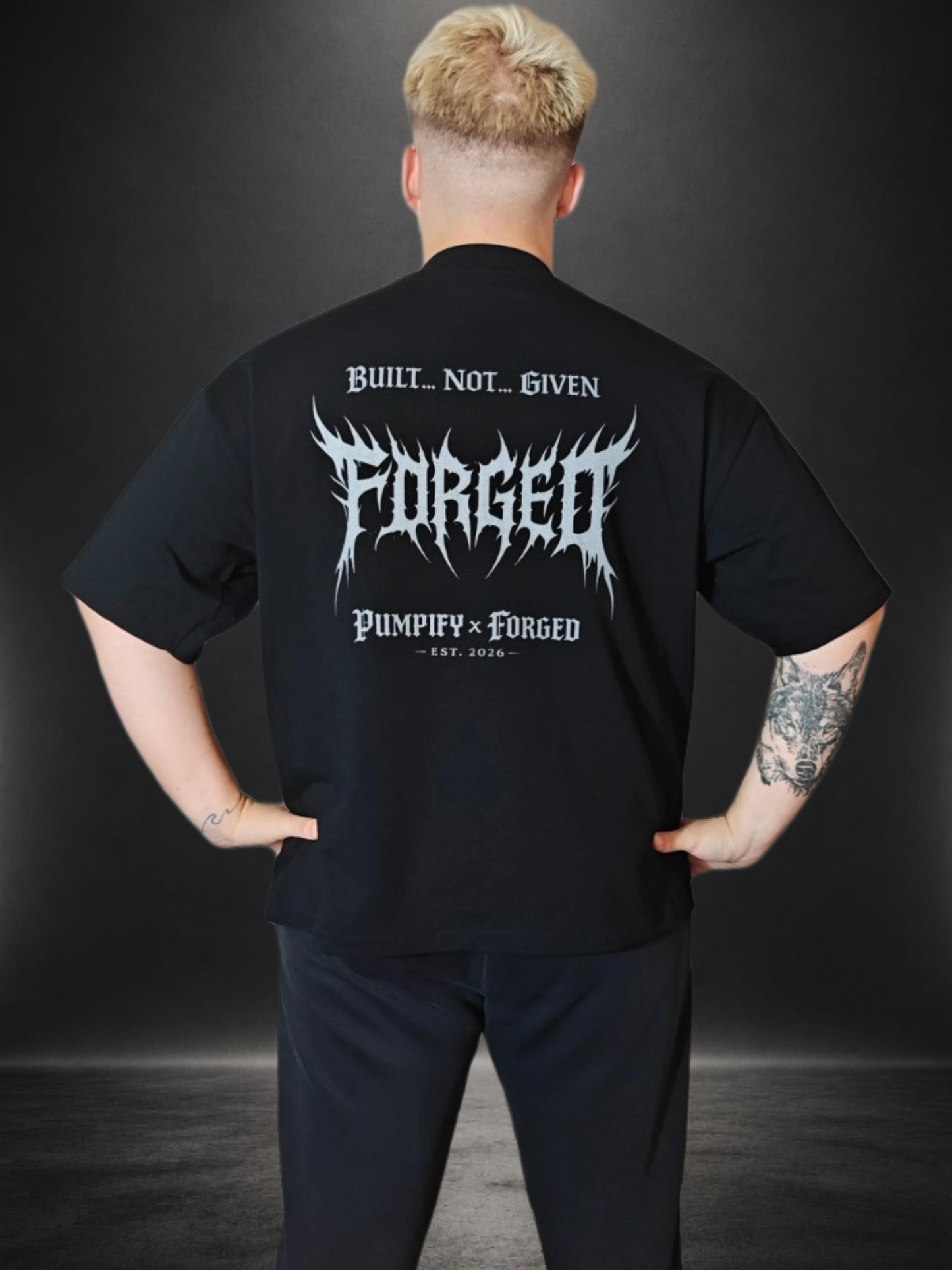 PUMPIFY x FORGED - Built Not Given Oversized Boxy Tee