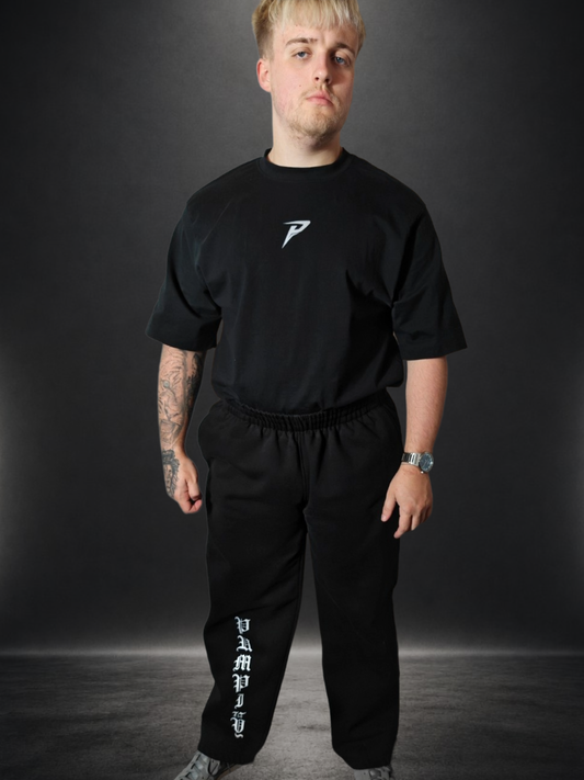PUMPIFY Gothic Style Oversized Joggers Deep Black