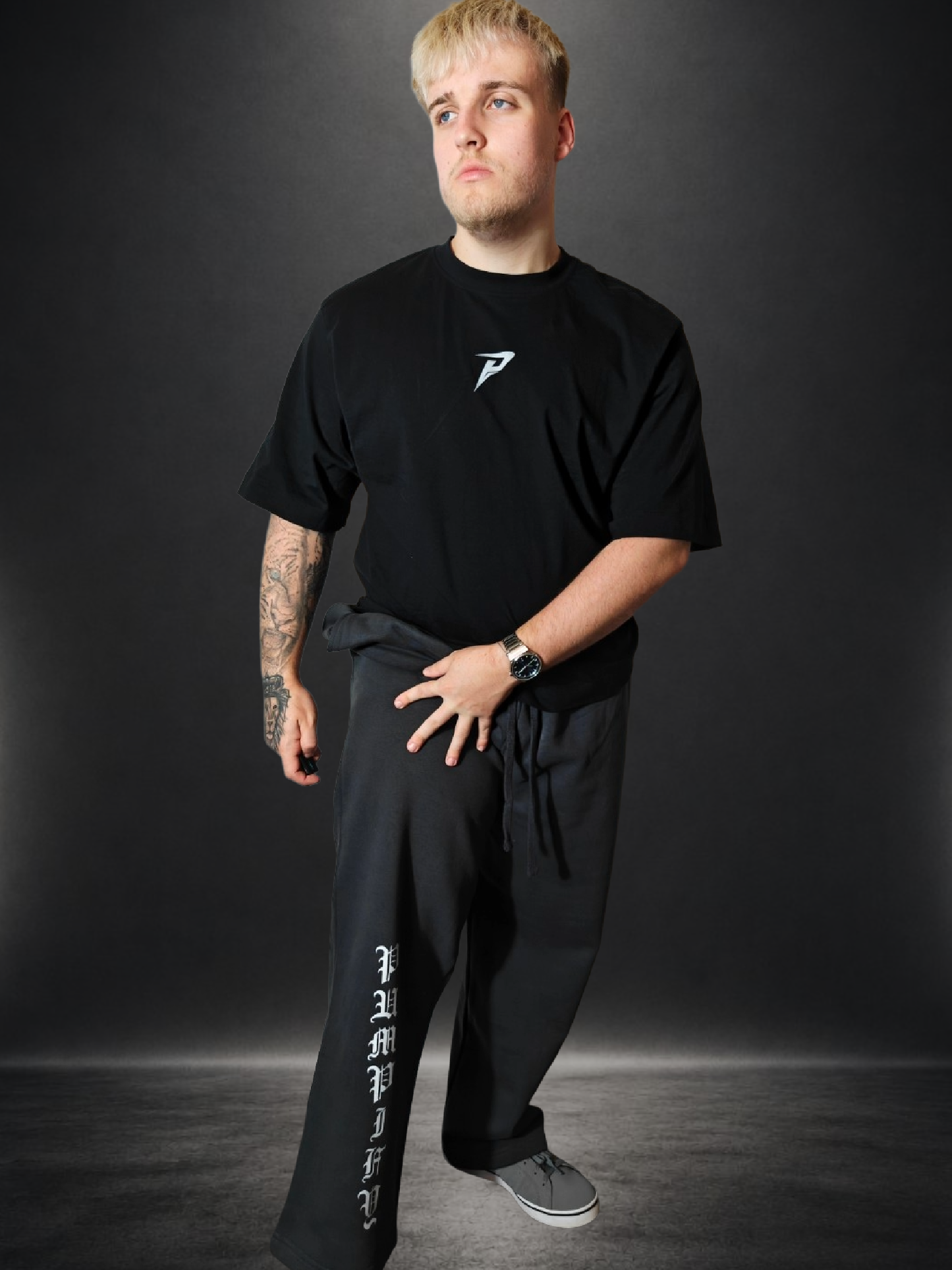 PUMPIFY Gothic Style Oversized Joggers Solid Charcoal